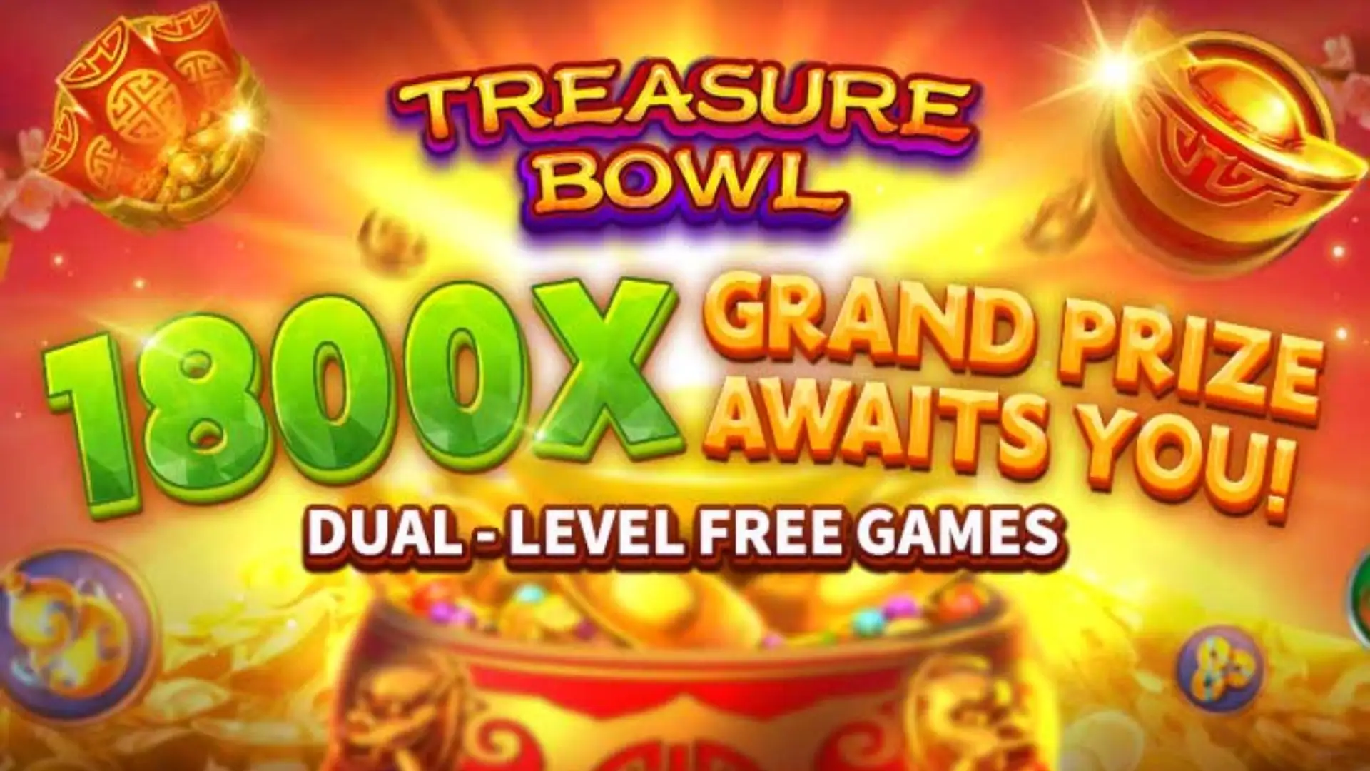 Multiplicadores Treasure Bowl 15win - 7777x Máximo com Tigela Dourada